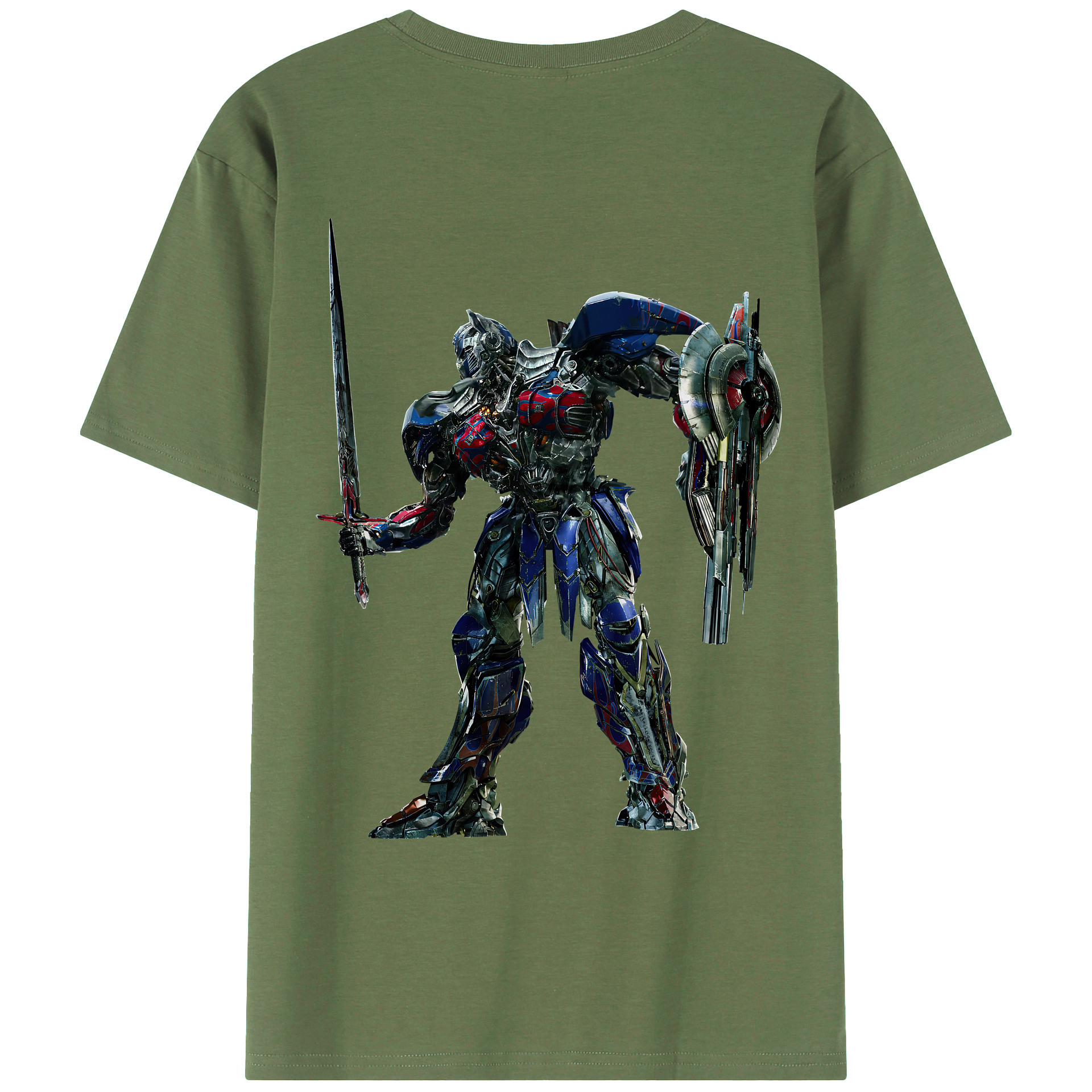 （画像用） Transformers トランスフォーマー 綿100％ メンズ半袖Tシャツ（バックプリント） 通気性